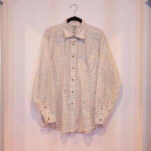 L.L.Bean Men's Button Down Shirt Trim Fit Plaid Wrinkle Resistant Size Large